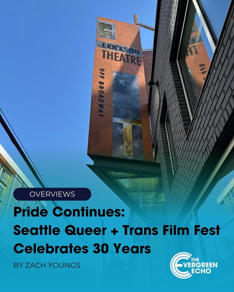 Pride Continues: Seattle Queer + Trans Film Fest Celebrates 30 Years
By Zach Youngs
Picture of sign for Erickson Theatre: Off Broadway
