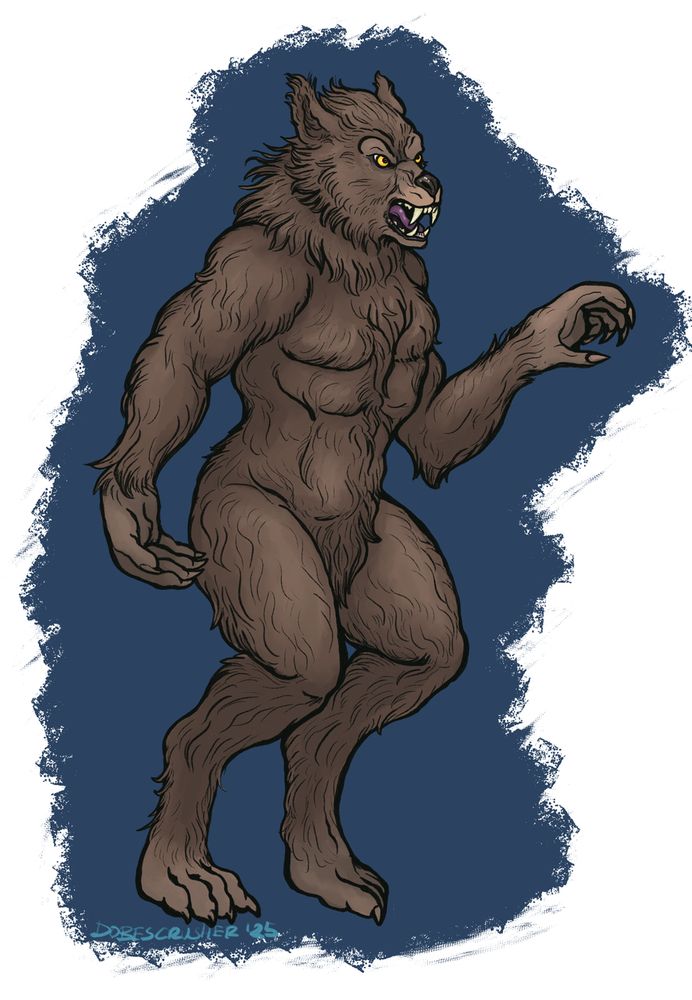 Digital inked and colored illustration of the Joanie Werewolf from the film Cursed
