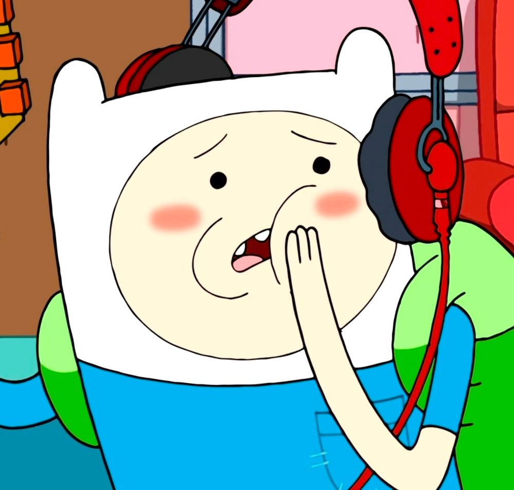 Finn has a concerned look on his face