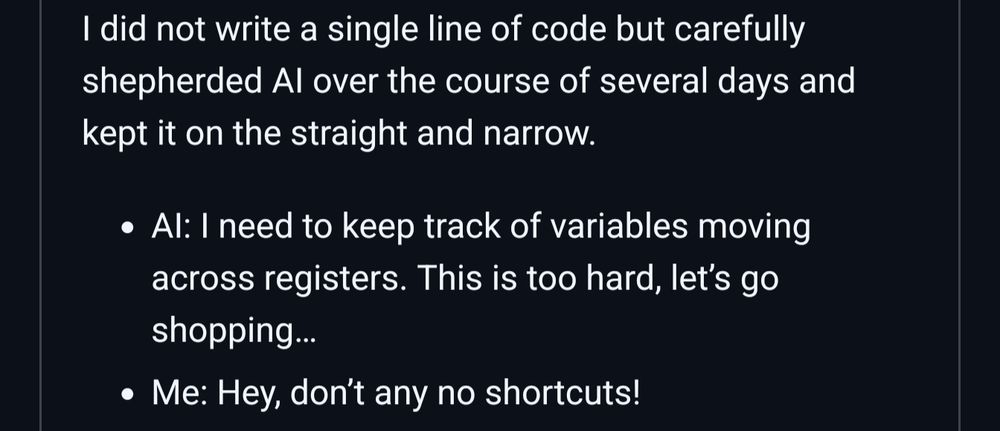 I did not write a single line of code but carefully shepherded AI over the course of several days and kept it on the straight and narrow.