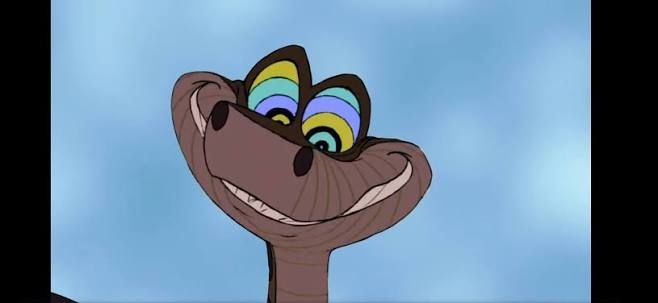 Cartoon snake with hypno eyes