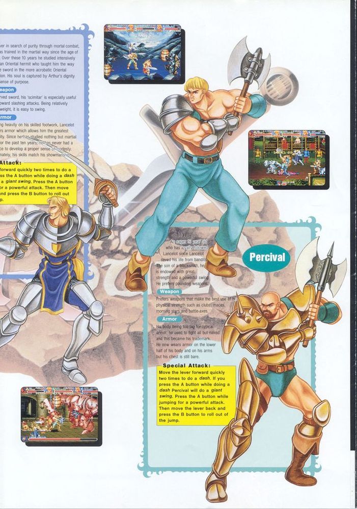 Capcom Knights of the Roundtable Percival and Lancelot. Resembles the later Blizzard Warcraft III axe grunt orc