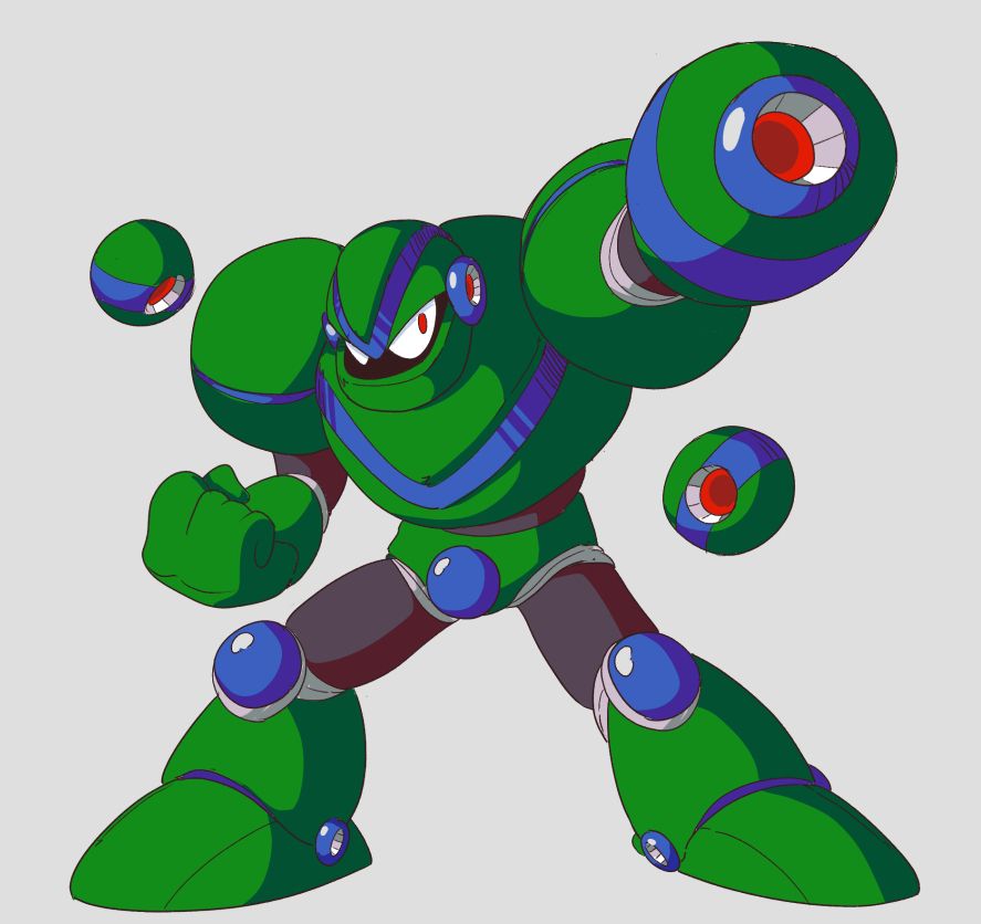 Vectorman drawn as a robot master.