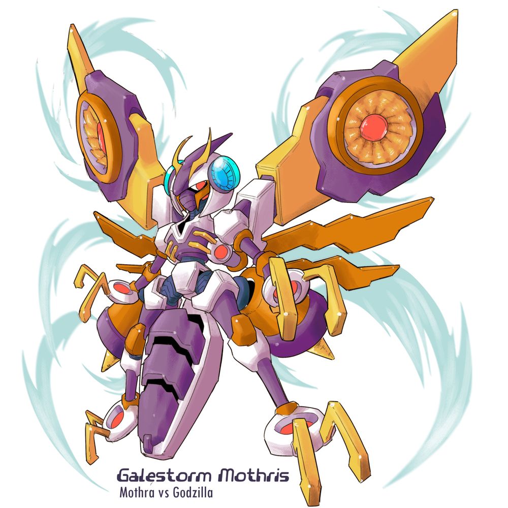 Mothra drawn as a Mega Man Zero character.