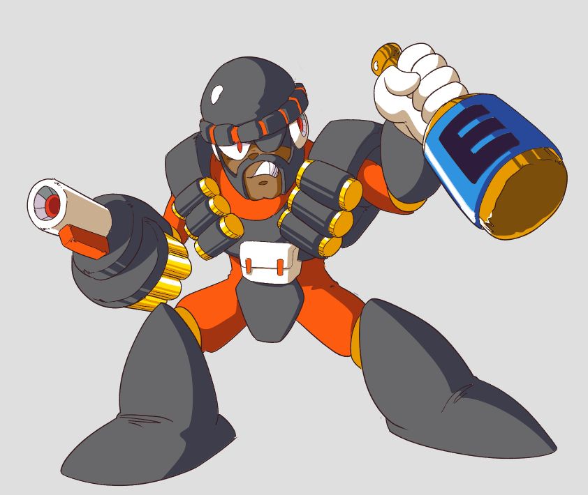 Demoman from TF2 drawn as a Robot Master.