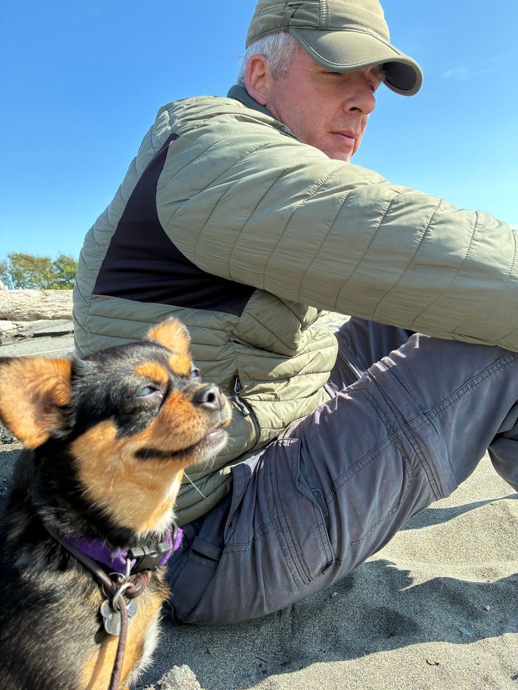 Lucy and Micah on the beach at Deception Pass State Park 