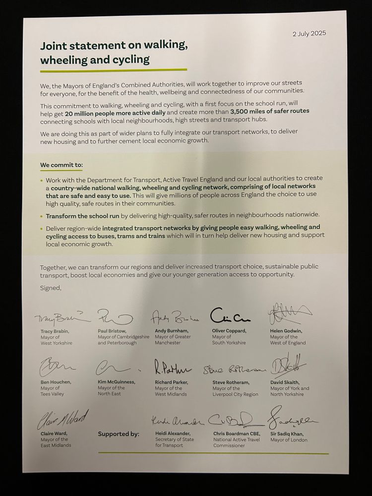 Joint statement active travel 