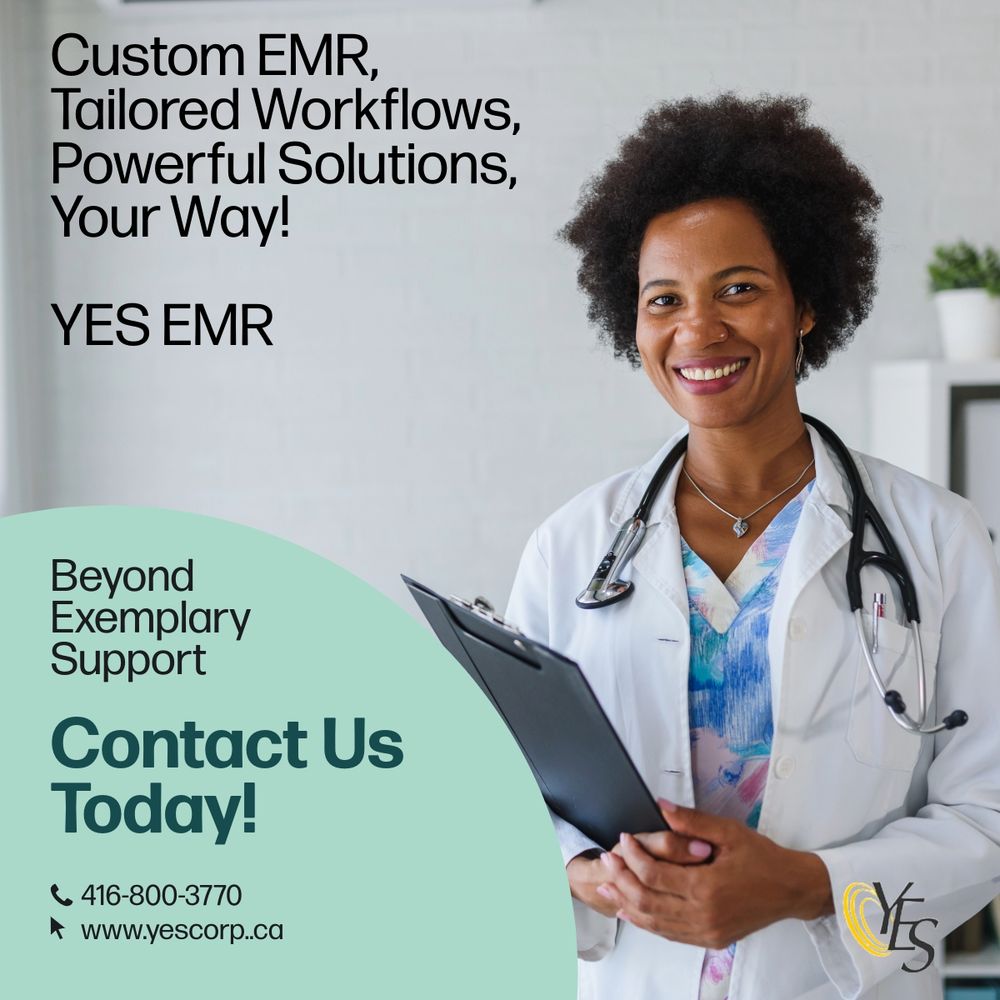 Affordable & Easy To Use
Certified EMR & Medical Software

We Know Ontario – We Care About You

To learn more call 416-800-3770 or email info@yescorp.ca today!
