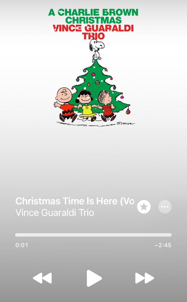 A picture of the Charlie Brown Christmas album by the Vince Guaraldi Trio.