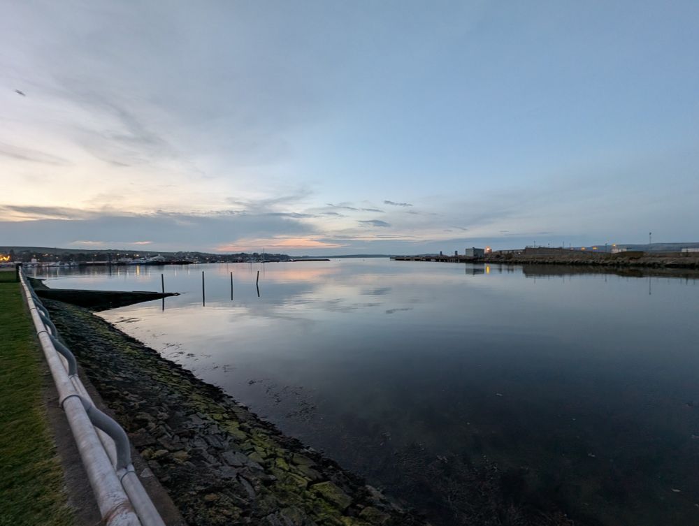 Looking up from Stranraer railway station, towards Loch Ryan and eventually, Northern Ireland 