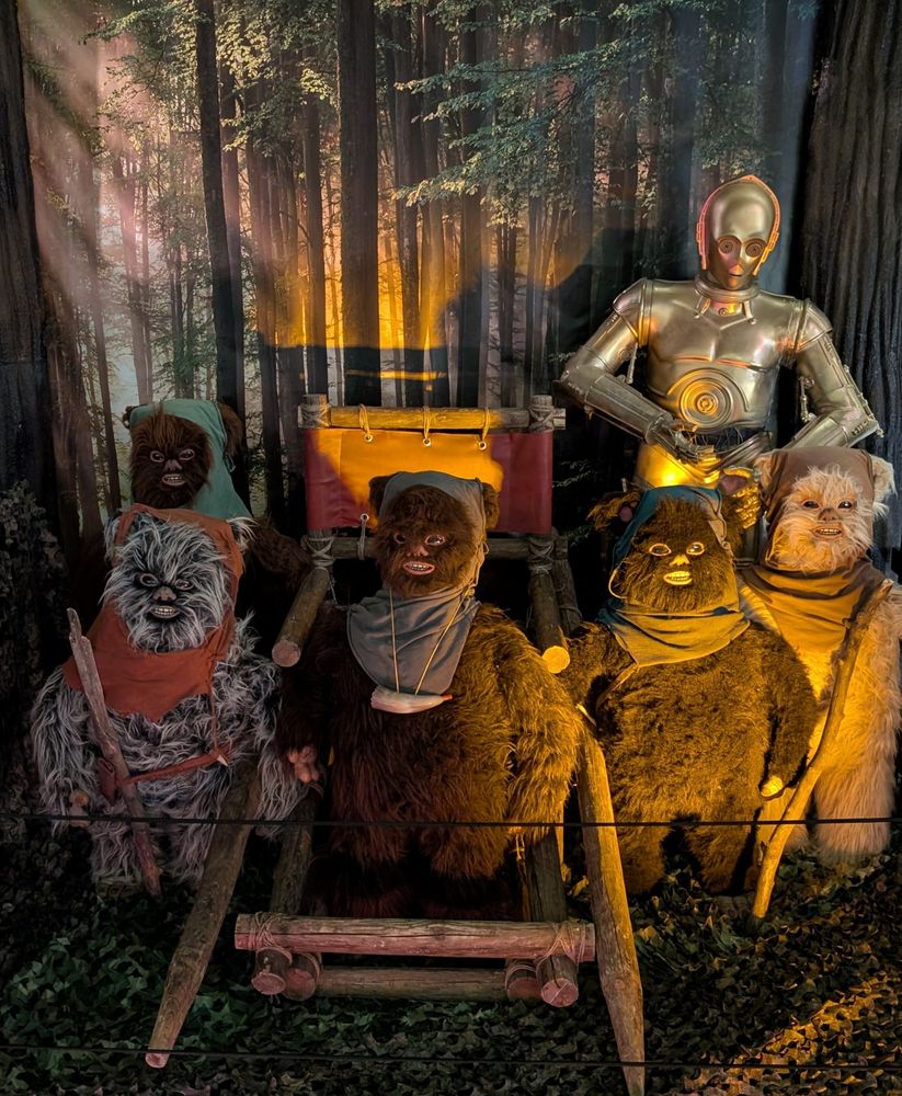 Ewoks and C3PO on display in a Glasgow museum 