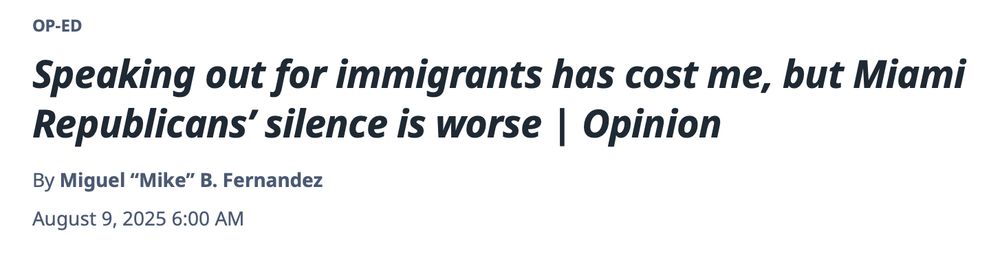 OP-ED
Speaking out for immigrants has cost me, but Miami Republicans’ silence is worse | Opinion
By Miguel “Mike” B. Fernandez