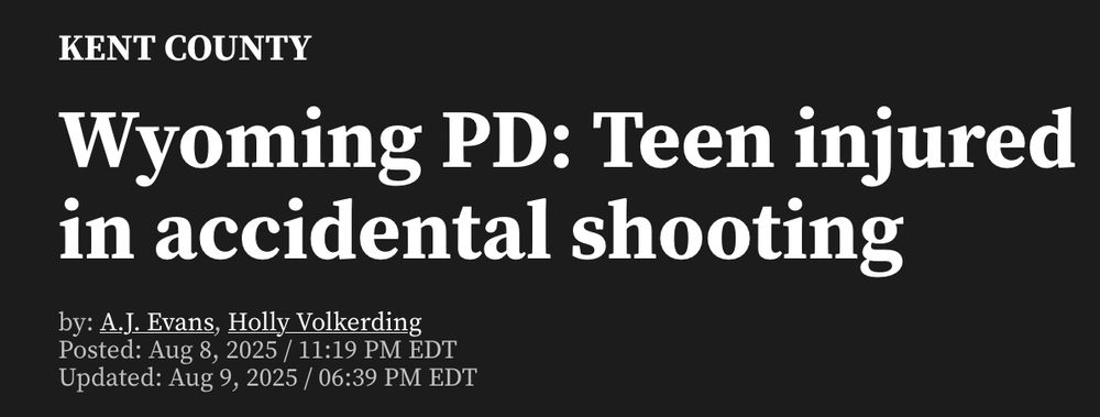 
Kent County
Wyoming PD: Teen injured in accidental shooting 