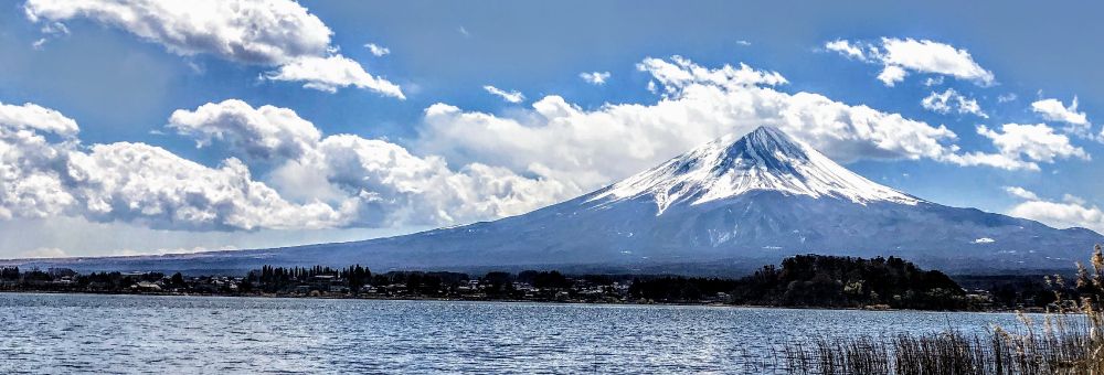 Extra wide landscape photo of Mt Fuji, April 2019