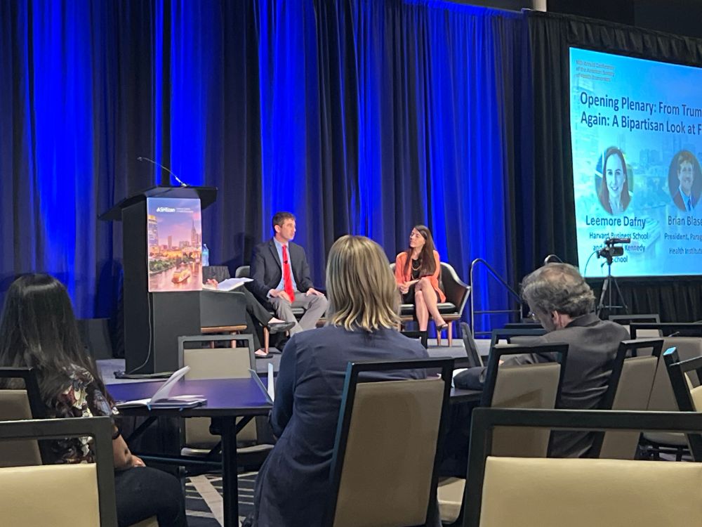 Briane Blase and Chriwten Young discussing health policy