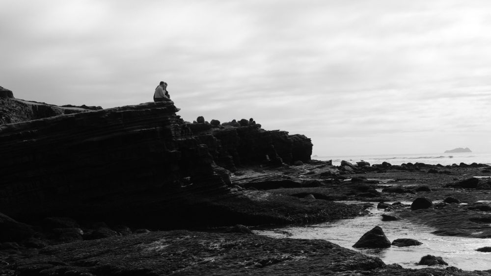 Black and white coast