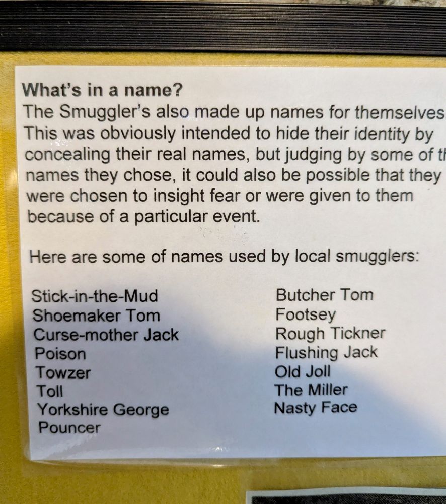 Selection of smugglers nicknames
