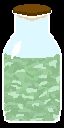 Big glass jar, sealed, packed with fresh cabbage ready to be fermented, in pixel art