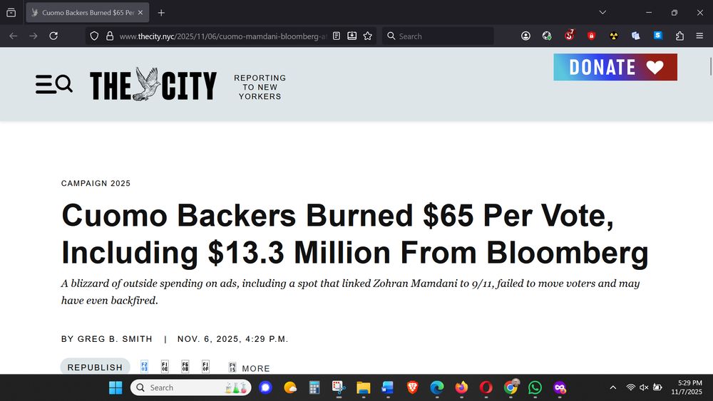Cuomo Backers Burned $65 Per Vote, Including $13.3 Million From Bloomberg