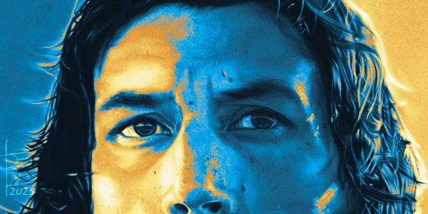 a snippet of the larger painting, focused on his eyes and nose