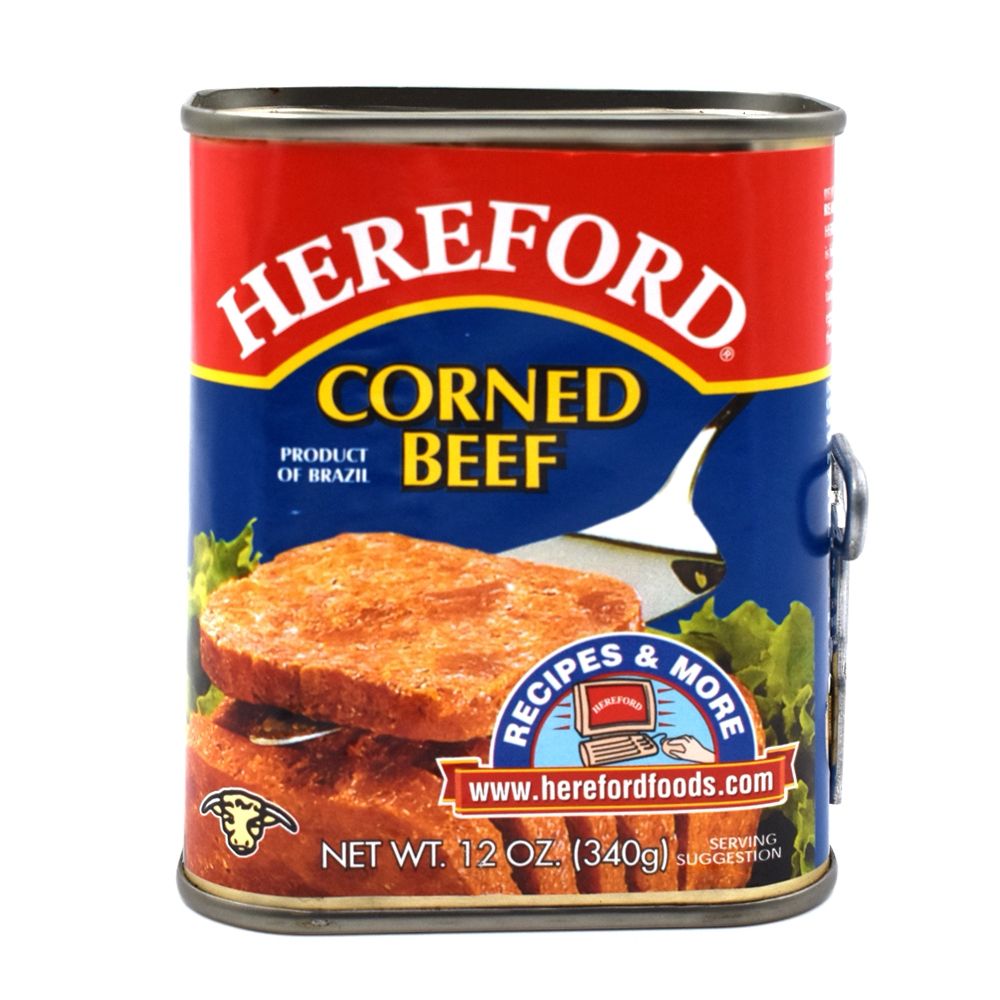 Tin of Hereford corned beef. Yes, there are things worse than spam. 