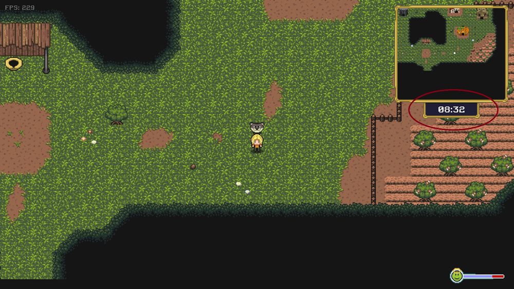 Dipets game image showing the new digital clock instead of the old analog one.
