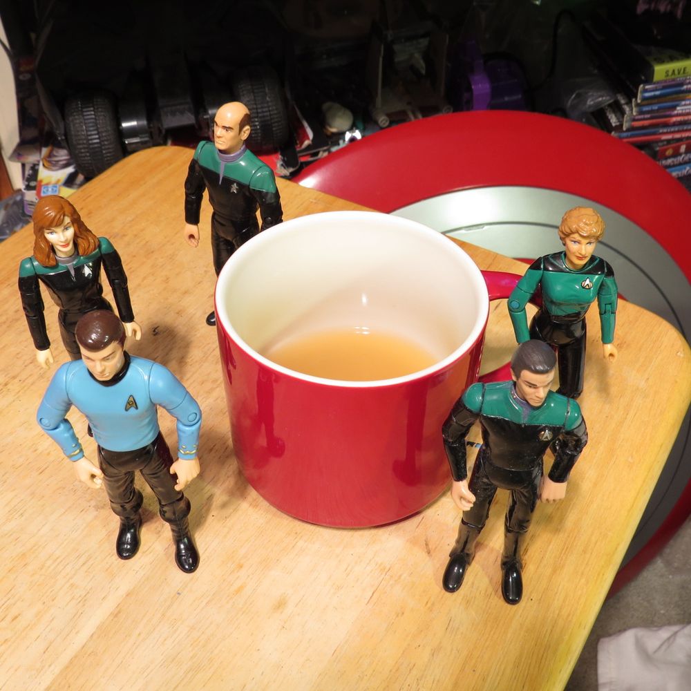 Going to be taking Dr. McCoy and maybe Dr. Crusher with me tomorrow to the CT Scan to take some photos there to document that since it's been a very very busy week already.

I'm enjoying having more Chicken Broth as a simple nourishing meal and will have some Chamomile Tea later then go to bed.

Chicken Broth is what the Doctors Order for sure. -I find it amusing that any search for Home Remedies to Sickness Chicken Noodle Soup is always a top thing on the lists of what to eat or Try.

