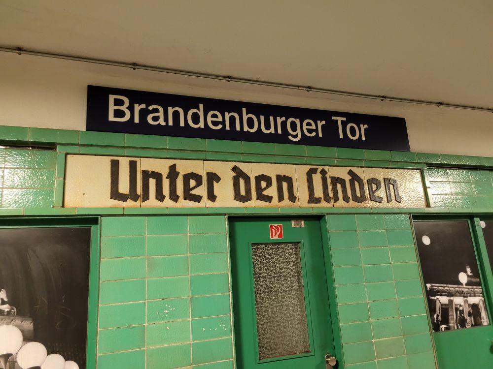 Sign for Unter den Linden in Berlin, 2022.
