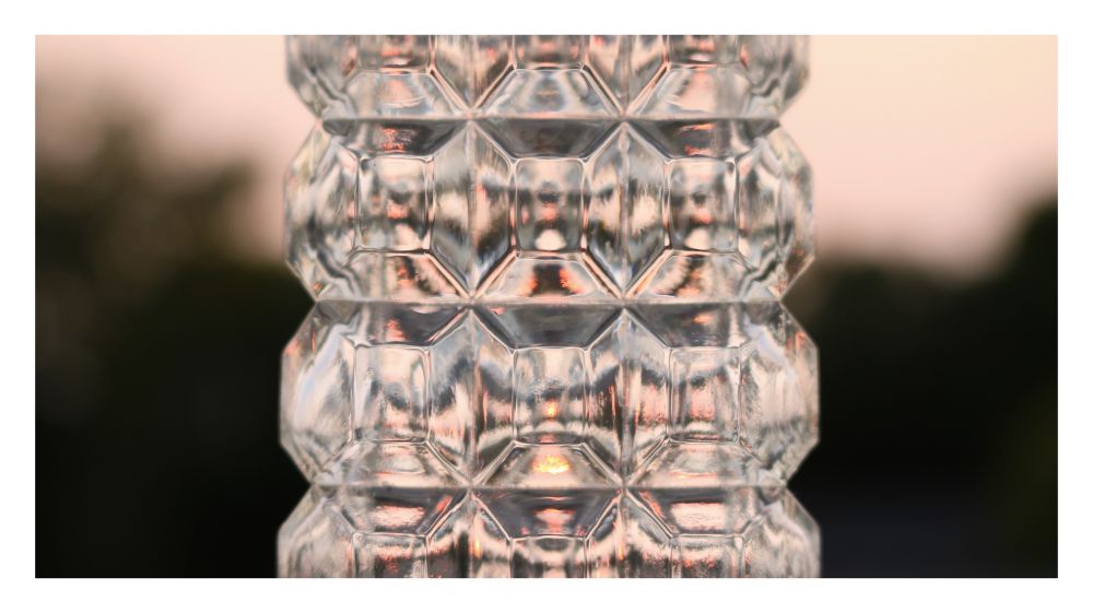 Glass abstract photography with sunset colors