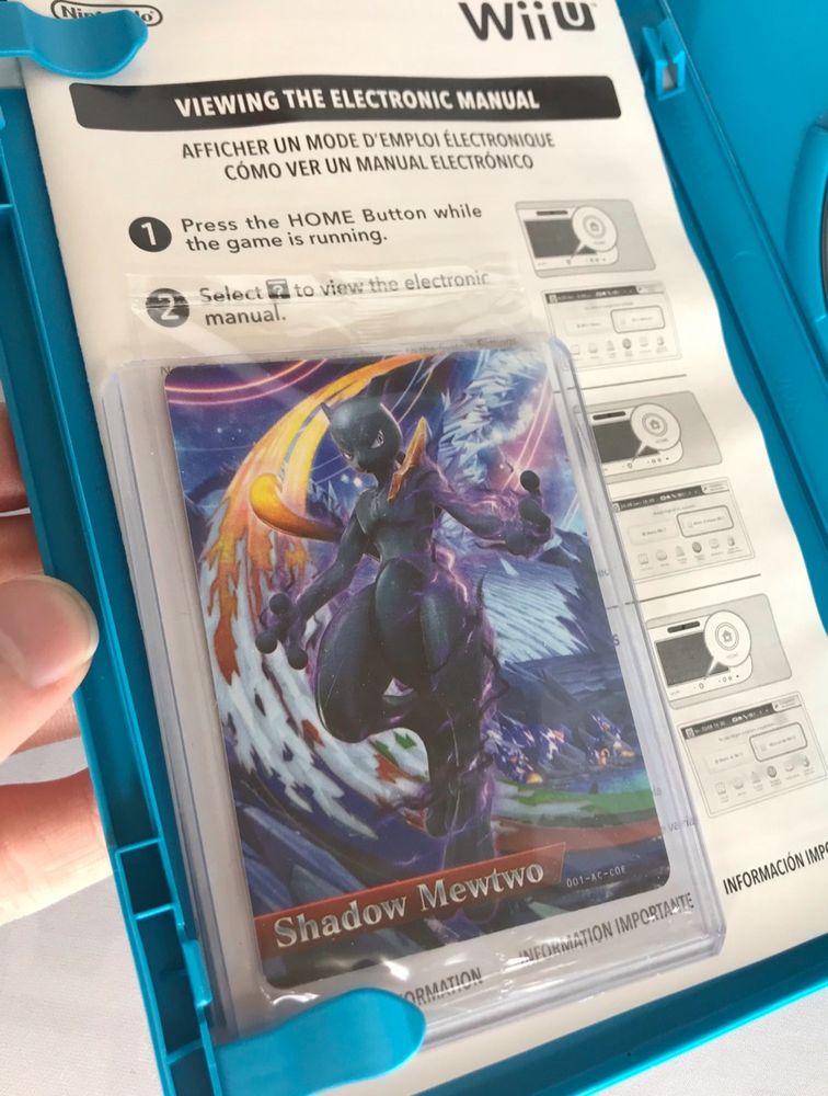 Shadow Mewtwo Amiibo card for the Pokkén Tournament Wii U game