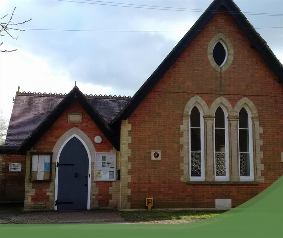 Image shows a village hall in East Sussex.