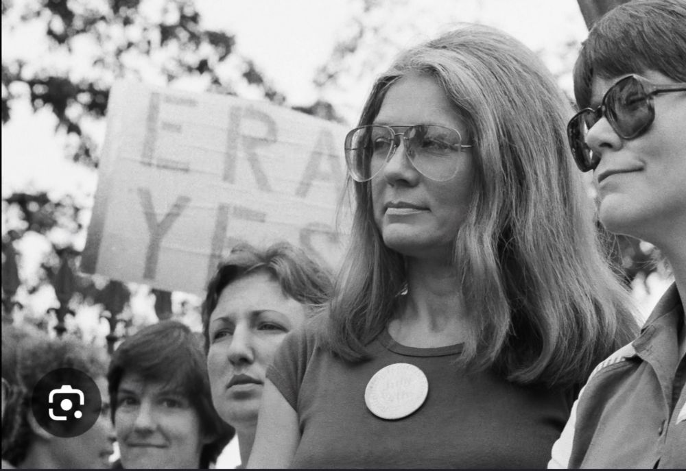 Photo of Gloria Steinem at an ERA march. 