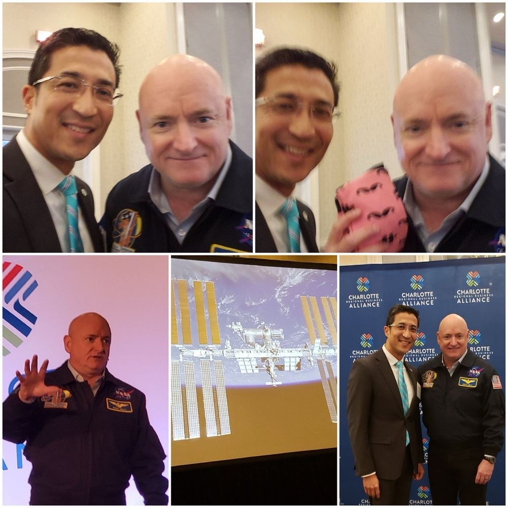 Senator Mark Kelly and Rasu Shrestha flaunting Pinksocks and starting another conversation on the power of kindness, gifting and empathy. 