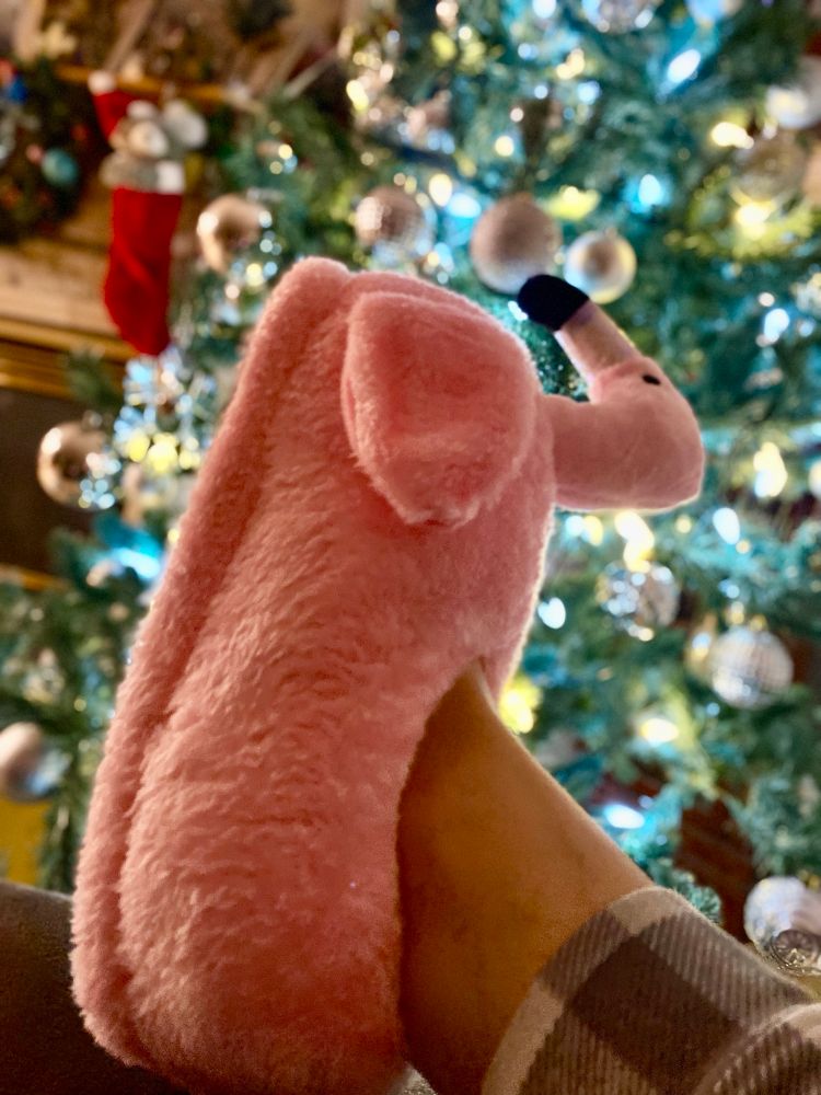 Flamingo Slippers infront of a Christmas Tree!

For a Donquixote Doflamingo cosplay from One Piece