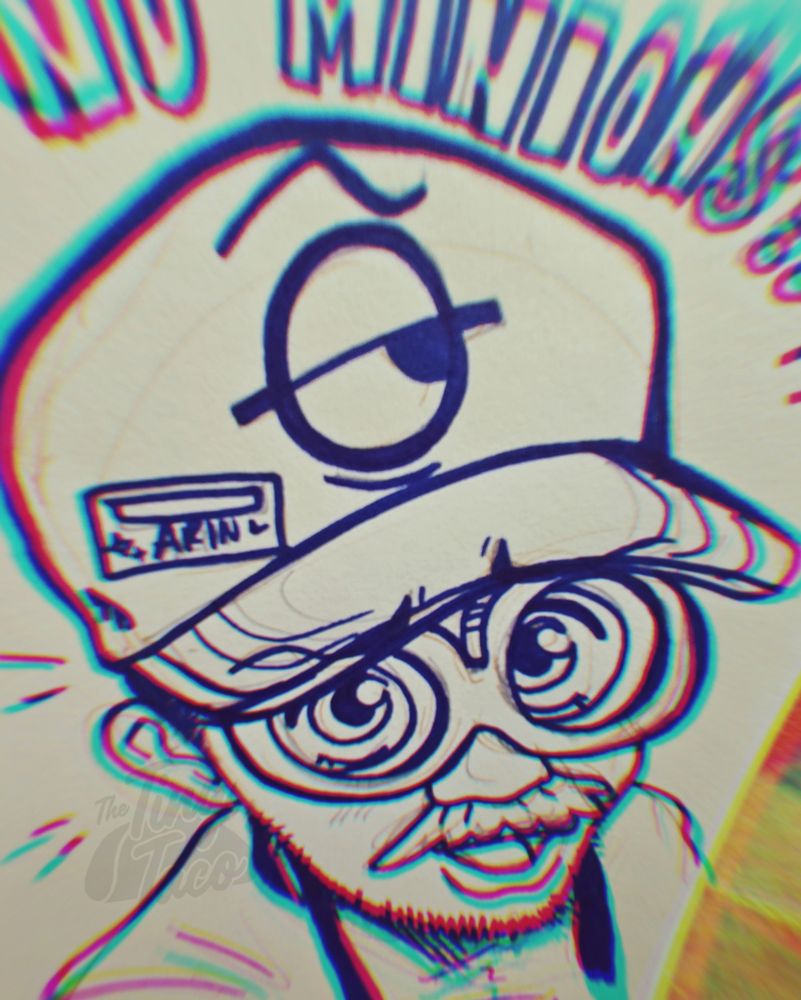 Same image but warped and distorted 