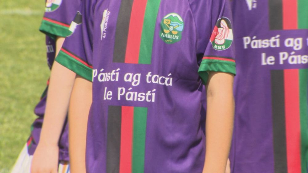 Hundreds of people have attended a hurling blitz for children in Belfast to raise funds for the people of Gaza.