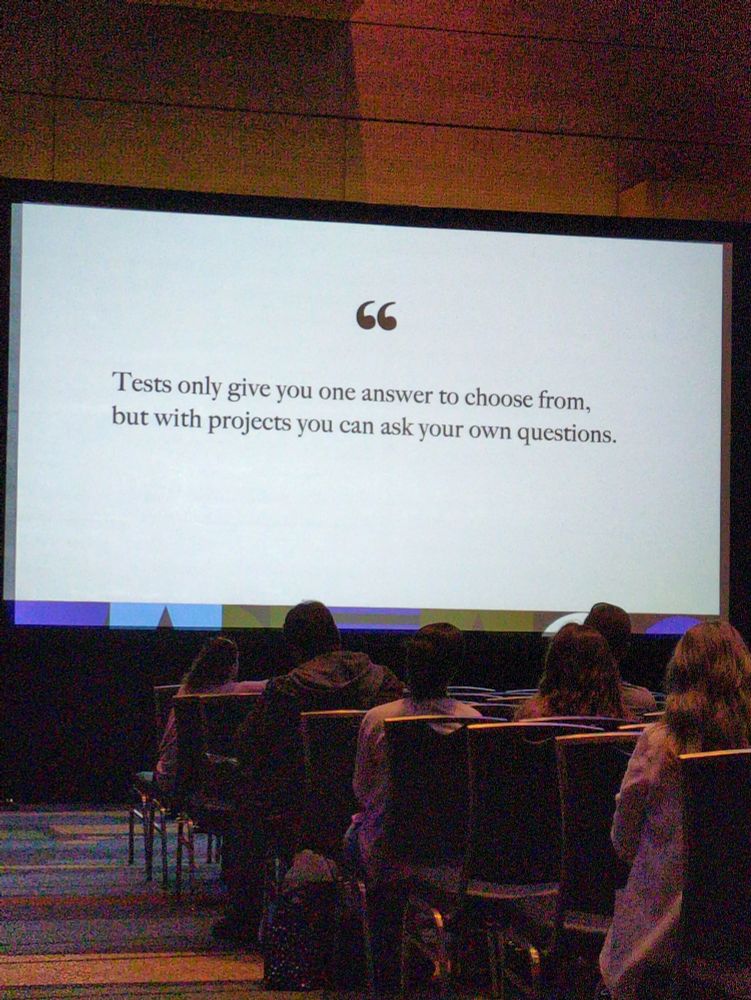 Screen that reads "Tests only give you one answer to choose from but with other you can ask your own questions."