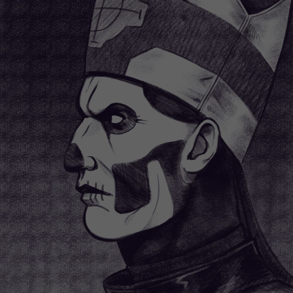 Papa emeritus II / Secondo from the Band ghost looking sideways 