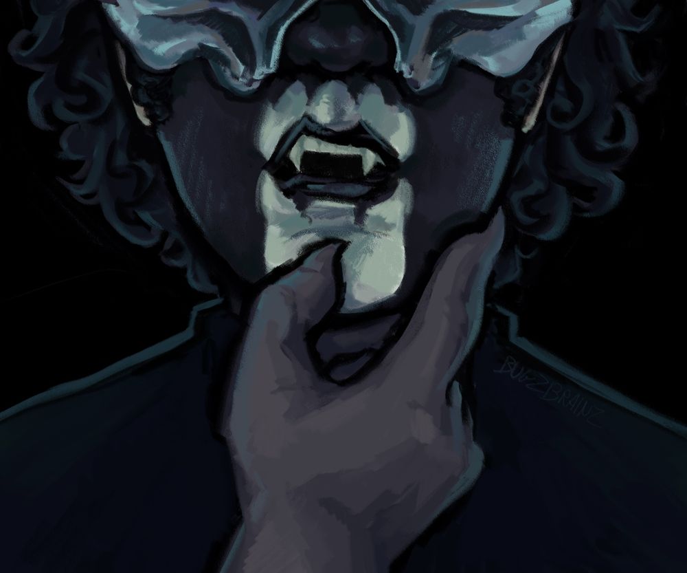 Art of papa V Perpetua from the band ghost being grabbed by a ghouls hand