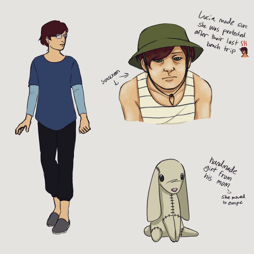My oc Kat’s character sheet for art fight 