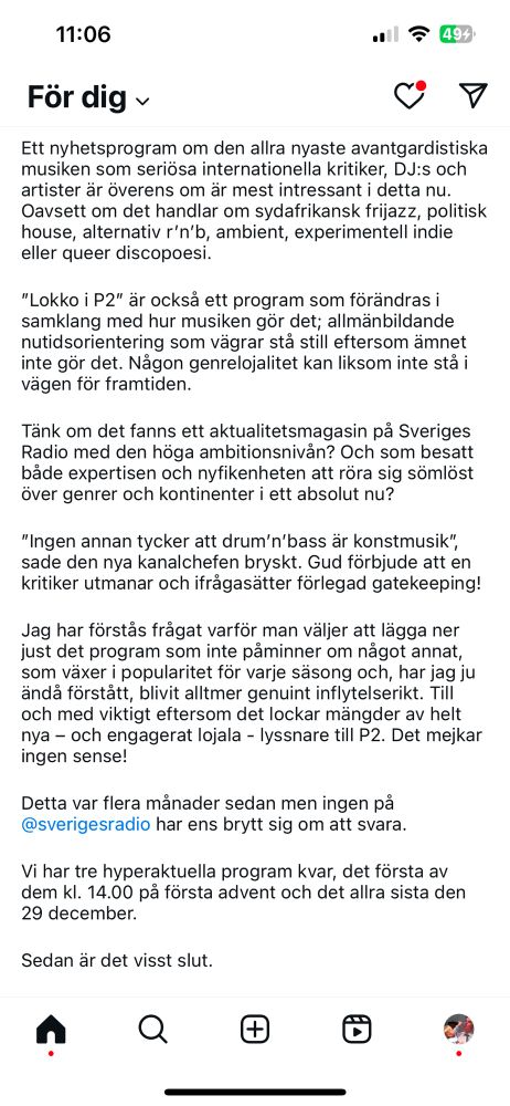 ”Ingen annan tycker att dum’n’base är konstmusik, sade den nya kanalchefen. 