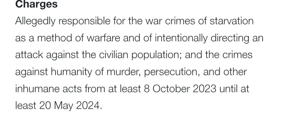 Description of the charges against an alleged war criminal. Charged with 