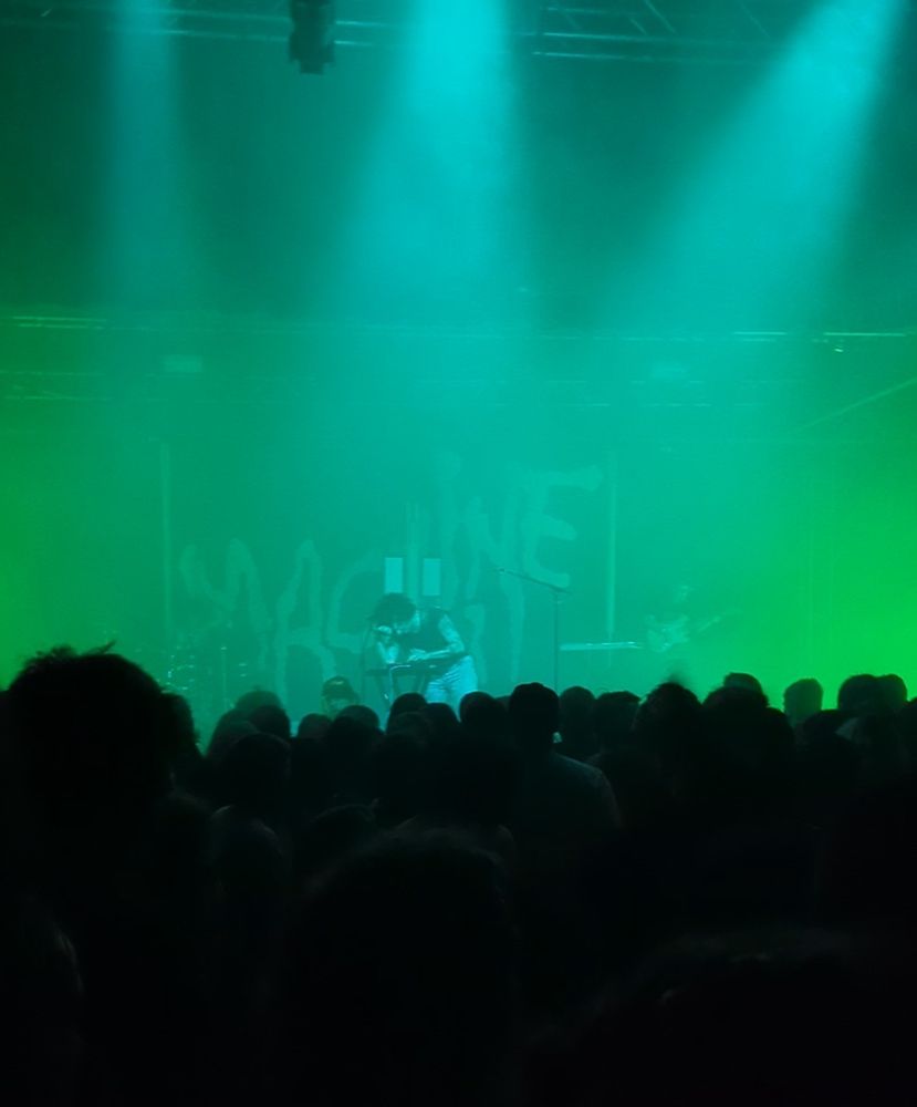 Matt from machine girl passionately mashing buttons on a synth