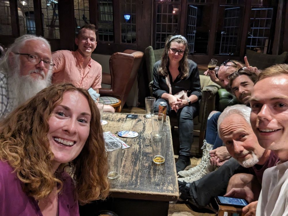 Eight palaeos in the Cardinal's Hat pub in Lincoln.
