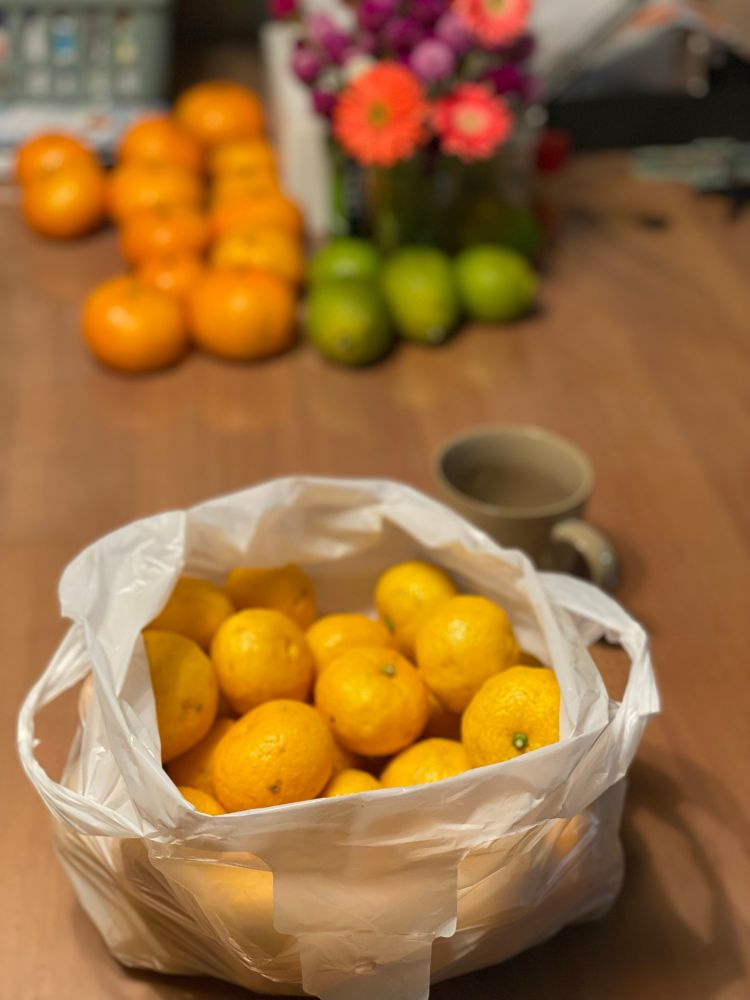 みかんに見えるけど柚子です、大量です