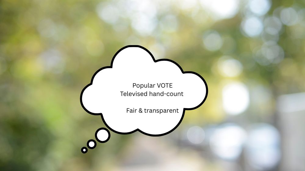 Popular VOTE, televised hand count. Meme 