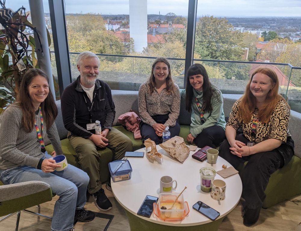 EVE lab at lunch in the Skylounge