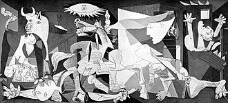 Picasso's famous painting of the bombing of Guernica during the Spanish Civil War.