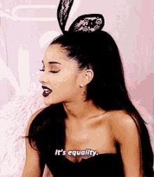 GIF of Ariana Grande gesturing to suggest her words are final. “It’s equality.”