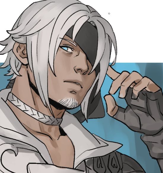 FFXIV cropped WIP of Thancred